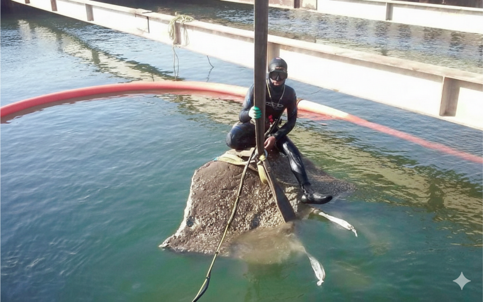 Egypt Damietta Port Underwater Limestone Cracking